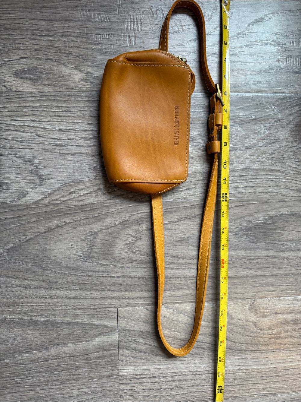Portland Leather Cognac Crossbody waist Bag - Picture 10 of 12